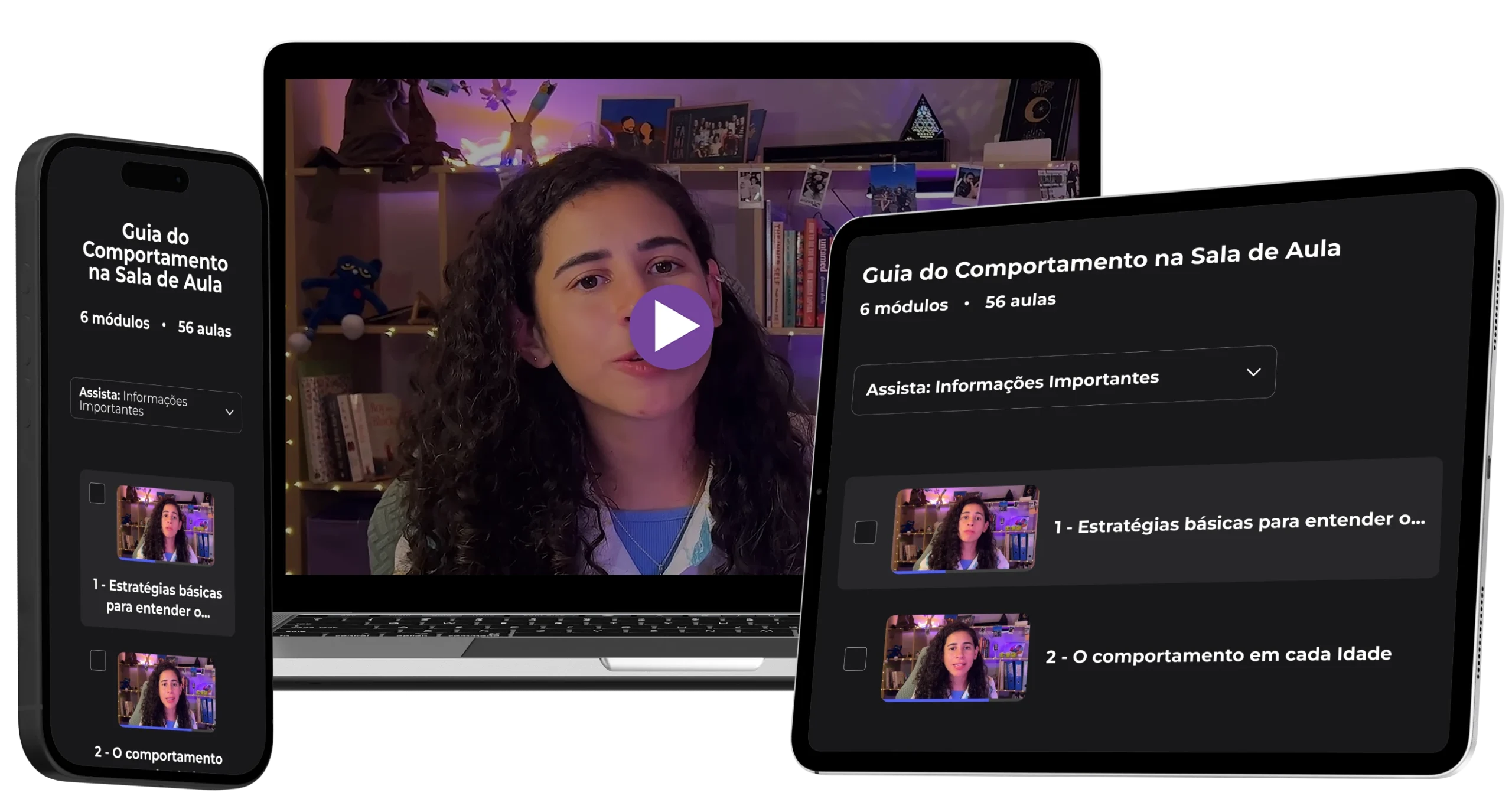 Guia do Comportamento na Sala de Aula, ebook e área de aulas